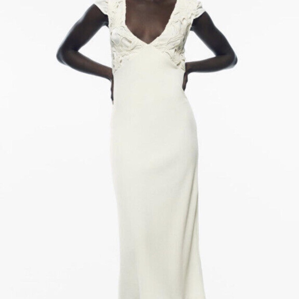 Cream midi dress
